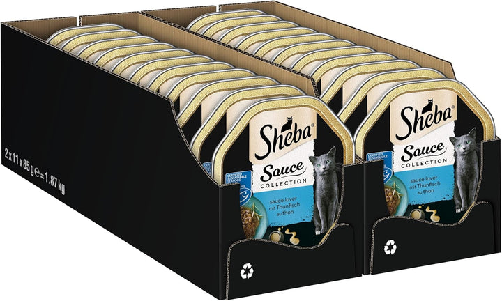 SHEBA Bowl Hrană umedă pentru pisici Colecția de sosuri cu curcan în sos ușor 2 X 11 X 85G