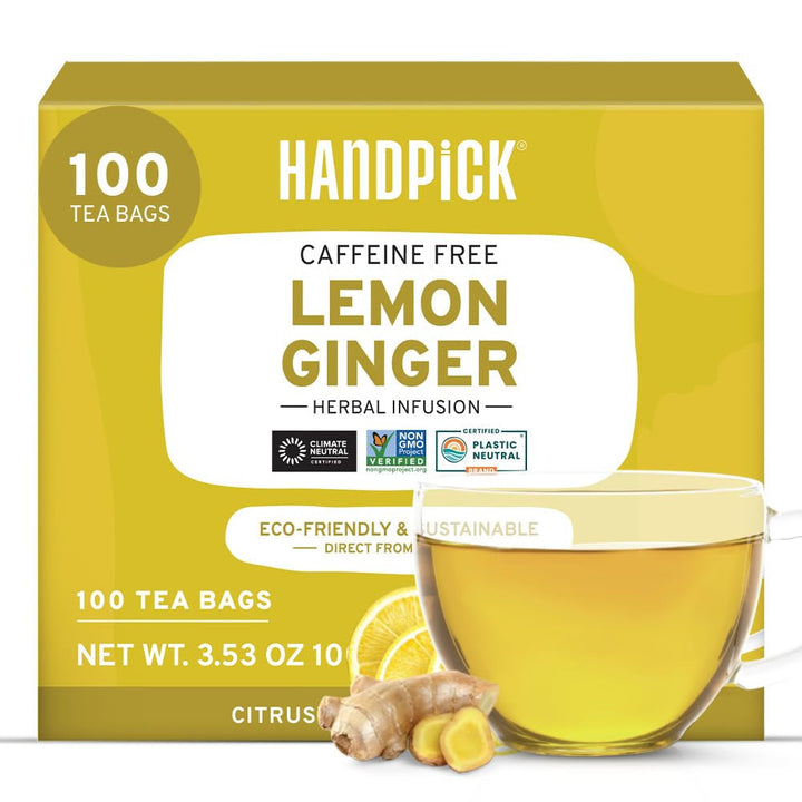 HANDPICK, pliculețe de ceai verde - 25 bucăți | 100% frunze de ceai verde pur din Himalaya, India | Plicuțe de ceai verde ecologice, preparare la cald sau rece
