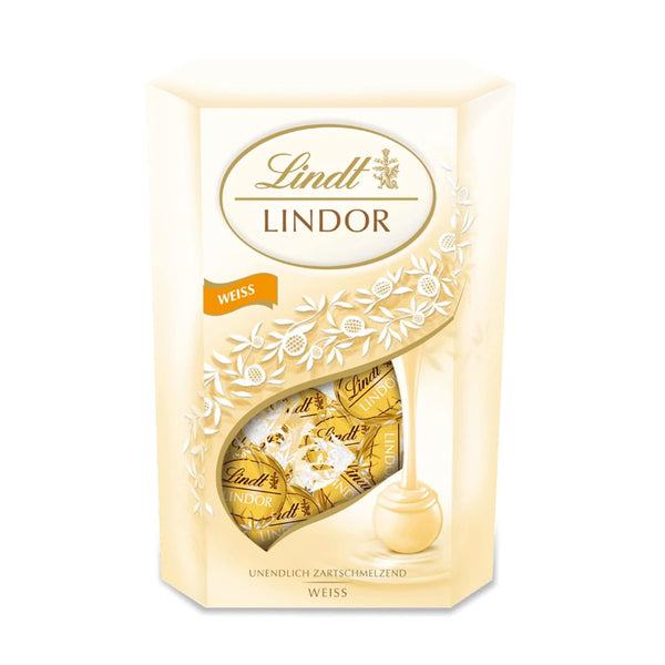 Lindt Schokolade LINDOR Kugeln Weiß | 500 G | Ca. 40 Kugeln Weiße Schokolade Mit Unendlich Zartschmelzender Füllung Im Süßen Cornet | Pralinen Geschenk | Schokoladen Geschenk