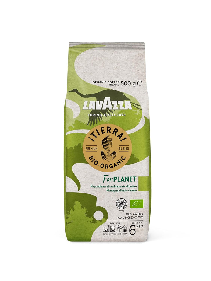 Lavazza, Tierra for Africa, 100% Bio Kaffeebohnen, Ideal Für Espressomaschinen, Kräftiger Und Vollmundiger Geschmack, Intensität 9/10, Aromen Von Nüssen, Mittlere Röstung, 1 Kg Packung