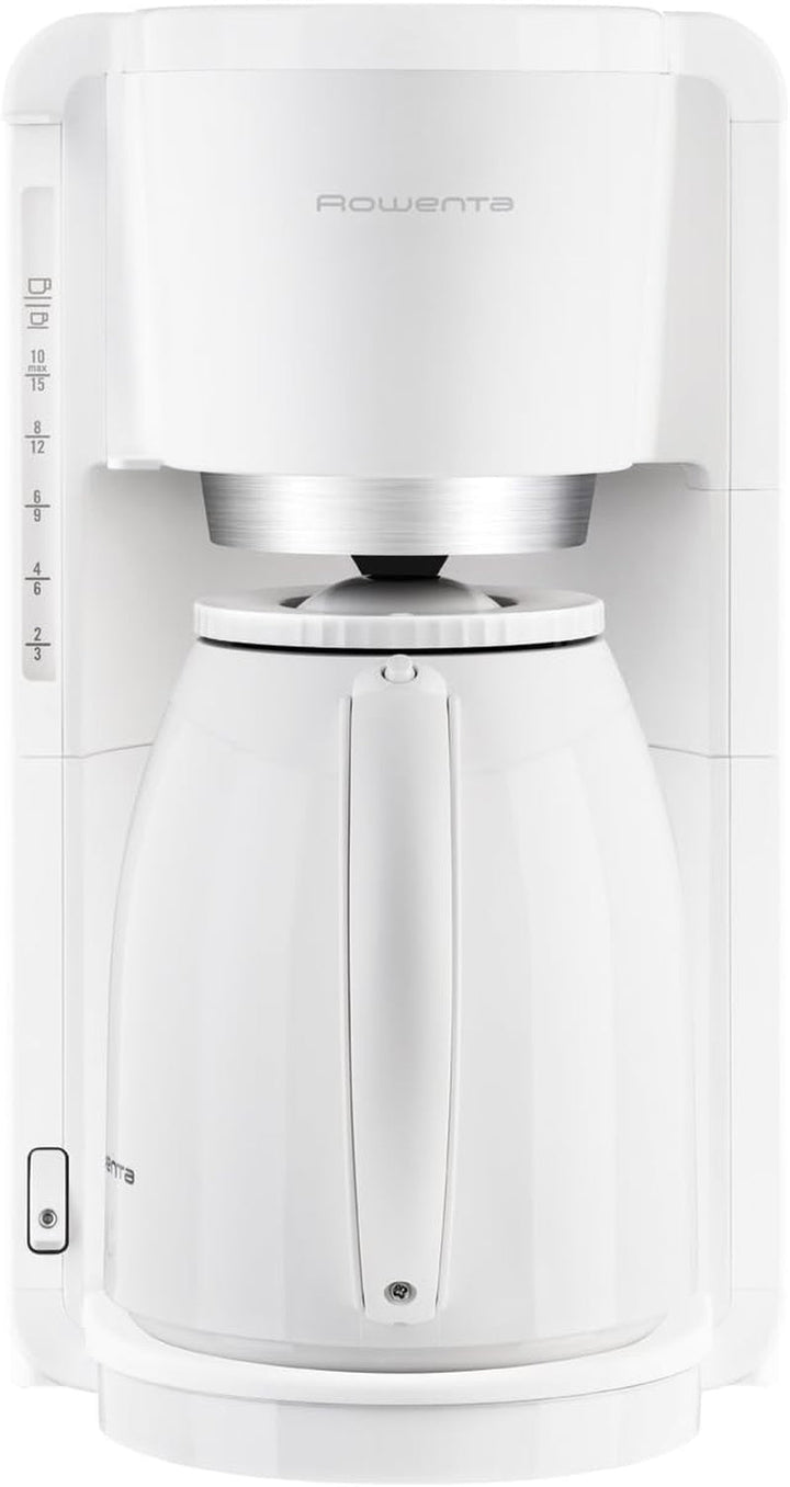 Cafetiera cu filtru Rowenta Adagio Milano Cu termos, Capacitate 1 litru, 8-12 cești, Oprire automată, Filtru detașabil, Indicator nivel apă, Alb, CT3801