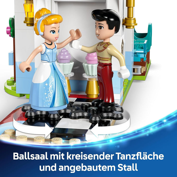 LEGO Ç€ Castelul prințesei Disney Cenușăreasa și trăsura trasă de cai, set pentru fete de la 6 ani, jucărie fantastică cu prințesa Cenușăreasa și prințul fermecător mini păpuși, idee de cadou pentru fanii Disney 43275