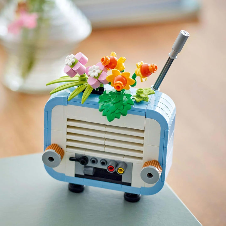 Cititor de discuri LEGO Creator 3In1 cu flori - jucărie convertibilă în radio sau microfon - jucării muzicale pentru copii - idee de cadou creativă pentru fete și băieți de la 8 ani 31172