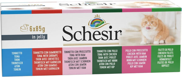 Hrană naturală umedă pentru pisici cu 100% ingrediente naturale din ton, file de vită, file de pui, anșoa mici și orez în multipack sau ca variantă unică (6 X 85G Tin)