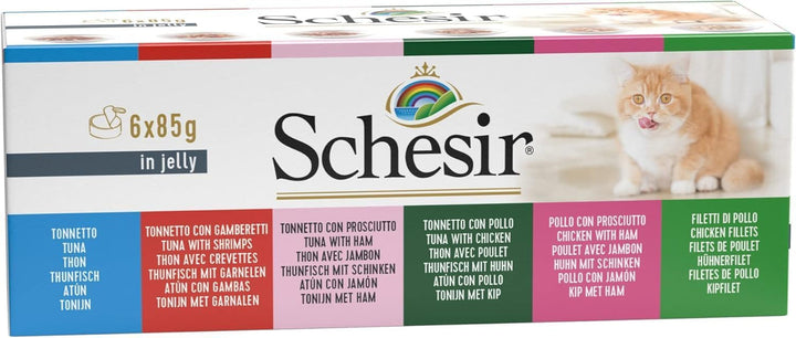 Hrană naturală umedă pentru pisici cu 100% ingrediente naturale din ton, file de vită, file de pui, anșoa mici și orez în multipack sau ca variantă unică (6 X 85G Tin)