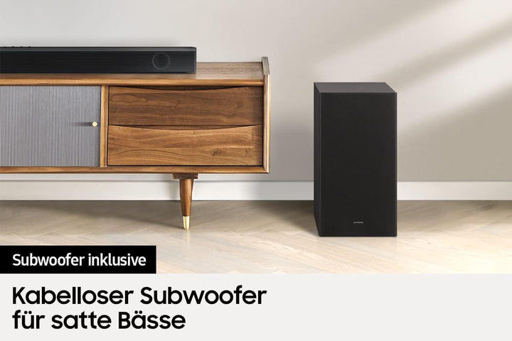 Samsung HW-B540 2.1-Kanal B-Soundbar (Deutsches Modell), Dolby 2.0 Und DTS Virtual:X, Adaptive Sound Lite, Game Mode [2022], Schwarz
