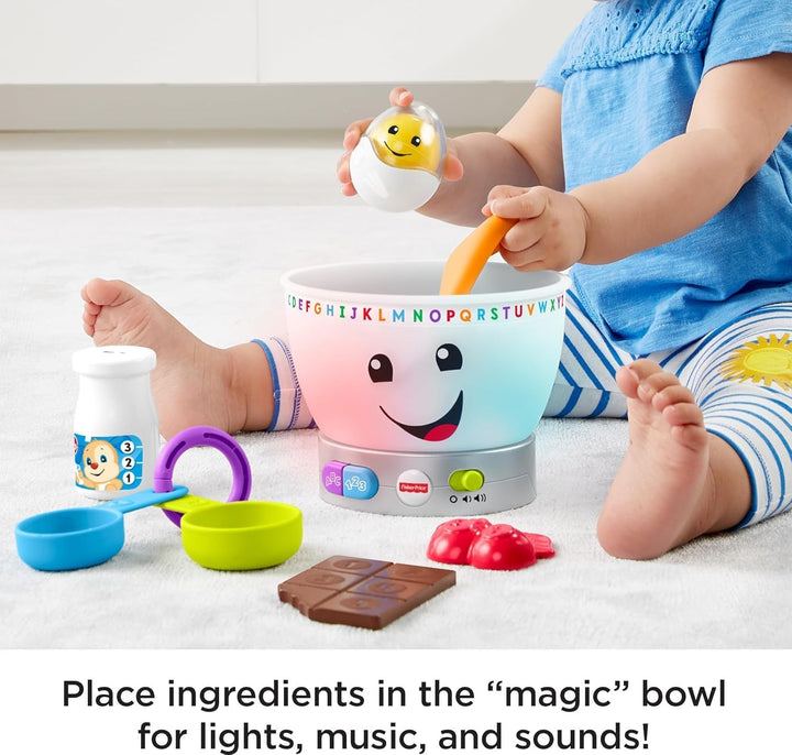 Fisher-Price Laugh & Learn jucărie de învățare pentru copii, bol de amestecare a culorilor magice cu muzică și lumini pentru copii cu vârsta de peste 6 luni, GJW20 Jucarii Bebe Naty Shop