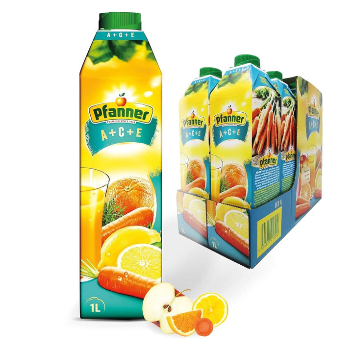 Pfanner Nectar de fructe cu căpșuni (8 X 1 litru) - 30 % conținut de fructe - băutură de căpșuni