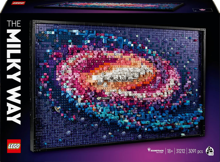 LEGO Art Galaxia Calea Lactee, decorațiune de perete, cadou pentru fanii spațiului și astronomiei, set de construcție pentru adulți, activitate creativă, cadou pentru femei și bărbați 31212
