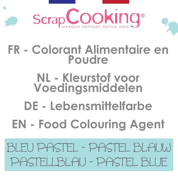 Scrapcooking, colorant alimentar pudră, albastru pastel, 5 grame