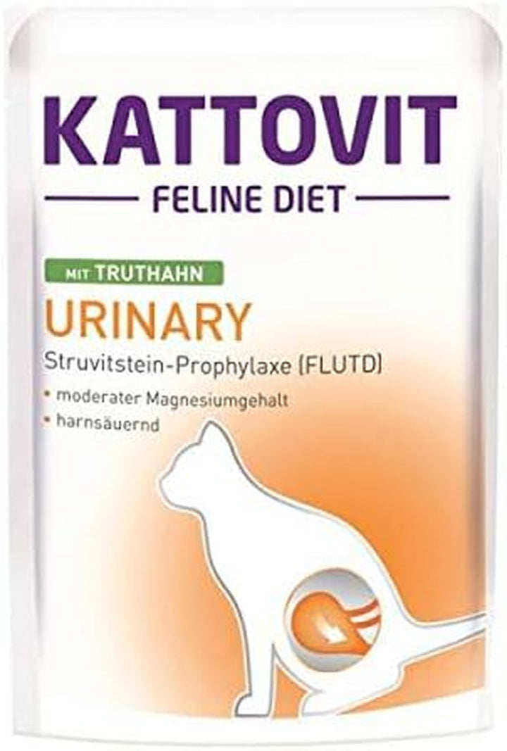 KATTOVIT - Hrană umedă urinară pentru pisici | hrană umedă pentru pisici ca hrană completă într-o cutie. Hrană dietetică pentru pisici adulte cu boli ale tractului urinar | 12 X 185 G Pui