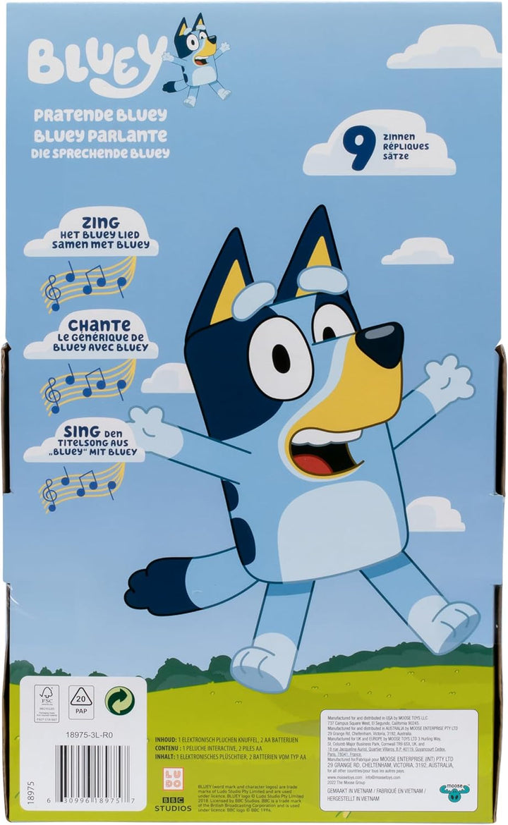 Jucărie de pluș Bluey cu efecte sonore, jucărie de pluș funcțională, jucărie de pluș interactivă, jucărie de pluș vorbitoare, jucărie de pluș (33 cm)