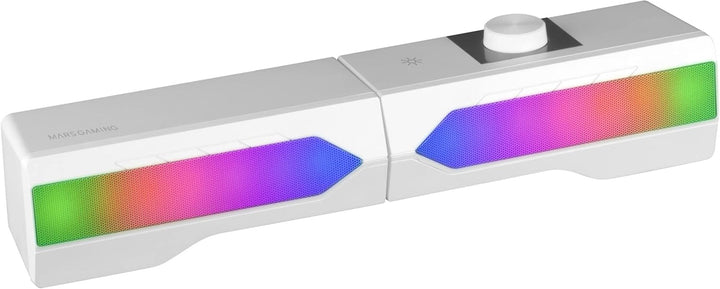 Mars Gaming MSB-ORB, Tragbarer Lautsprecher + Soundbar 20W, Orbilight RGB 360° Beleuchtung, Soundbar Mit Triple-Driver-System, Gaming-Lautsprecher Bluetooth 5.3 / Usb/Microsd/Aux/Fm, Schwarz