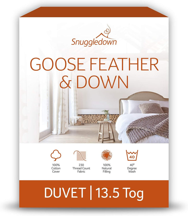Plapumă pentru alergii Snuggledown Freshwash, 13,5 Tog Winter Warm, bumbac, alb, pat single