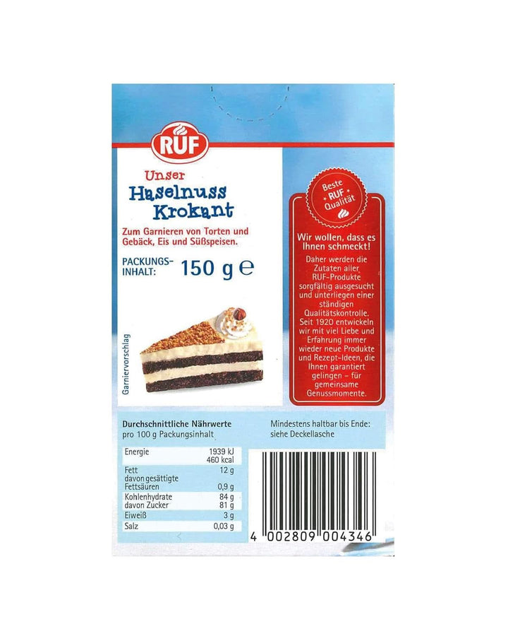 RUF Brittle cu alune caramelizate, pentru prajituri tip Krantz, 150 grame