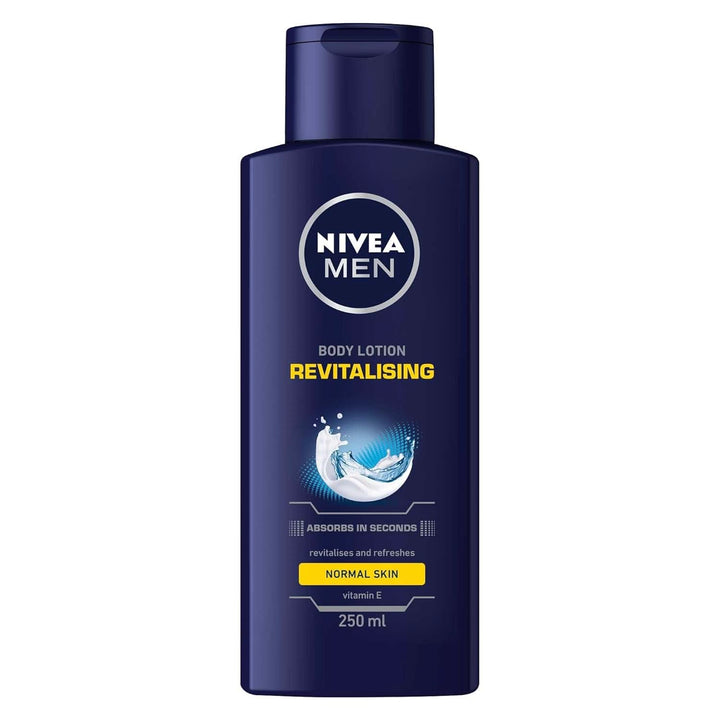 NIVEA MEN Vitalising Body Lotion, Loțiune de corp cu vitamina E pentru o piele intens hrănită, 250 ml