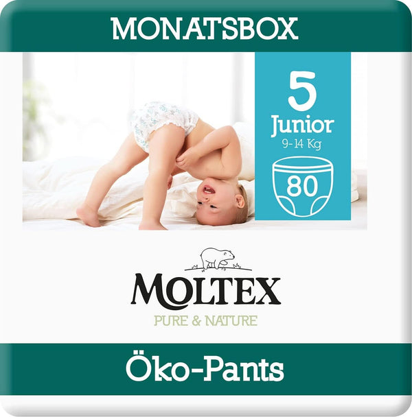 Pure & Nature Öko Pants Größe 5 Junior (9-14 Kg) Monatsbox - 80 Bio Windeln