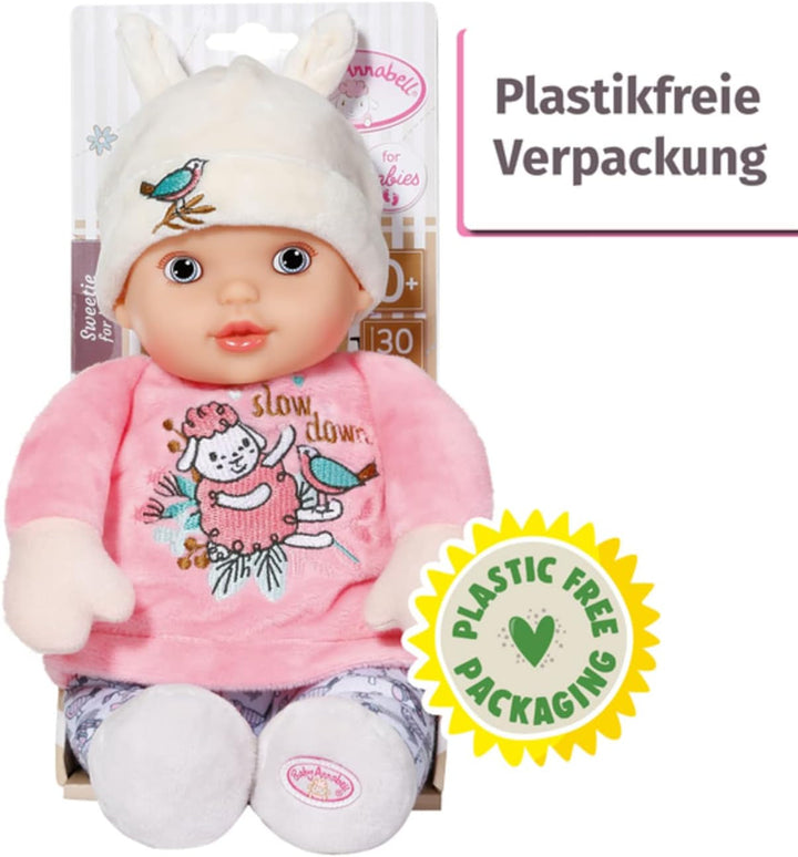 Zapf Creation 706428 Baby Annabell Sweetie pentru bebeluși 30Cm - Păpușă de cârpă roz moale pentru bebeluși, zornăitor integrat, lavabilă, poate fi folosită de la naștere.