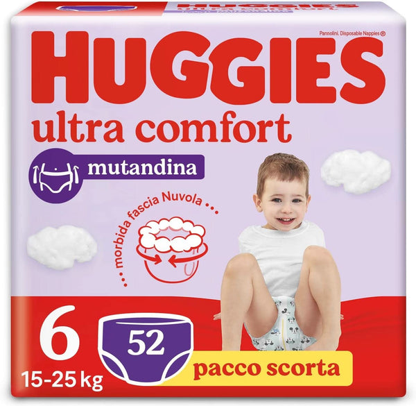 Huggies Ultra Comfort Windelhöschen, Größe 6 (15-25 Kg), 52 Windeln