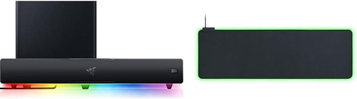 Razer Leviathan V2 - Pc-Gaming-Soundbar Schwarz & Goliathus Extended Chroma - Extra Große Weiche XXL Gaming Maus-Matte Mit RGB Beleuchtung Schwarz