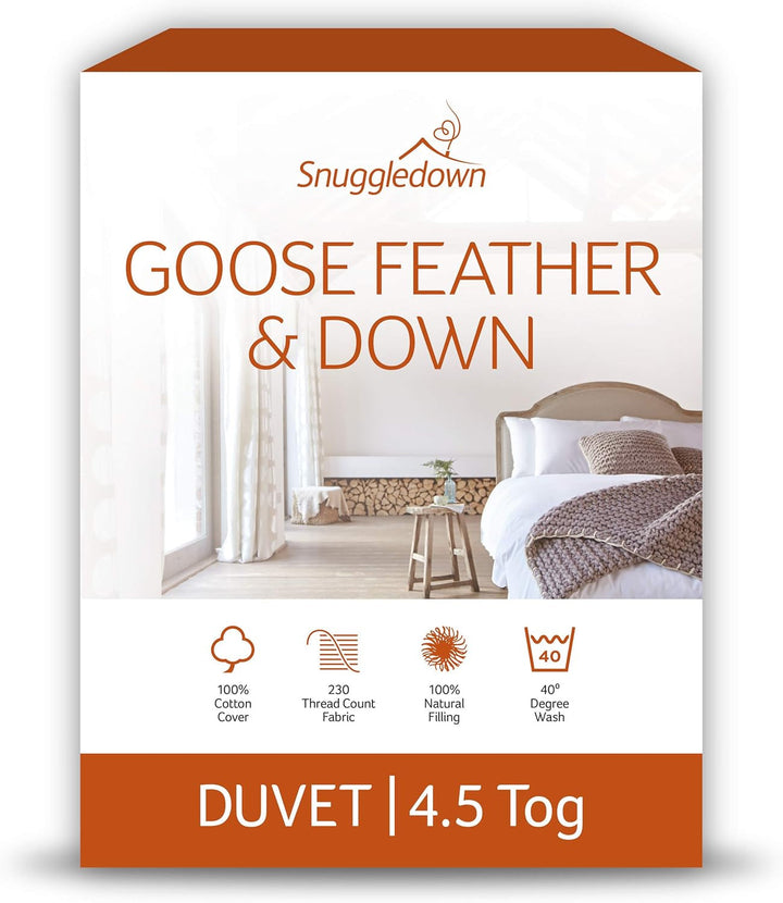 Plapumă pentru alergii Snuggledown Freshwash, 13,5 Tog Winter Warm, bumbac, alb, pat single