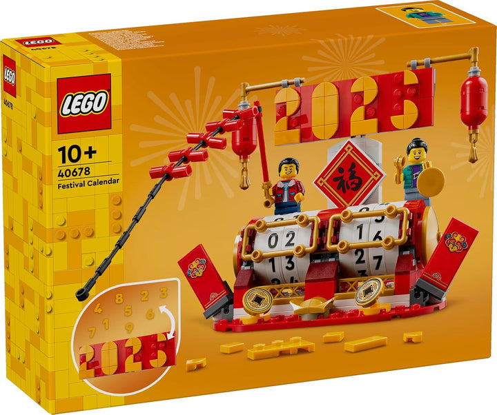 Calendar de vacanță LEGO, cadou de vacanță chineză pentru băieți și fete, set de construcție pentru Anul Nou Lunar, permite copiilor să se joace imaginativ, jucărie festivă, decorare de Anul Nou Chinezesc 40678