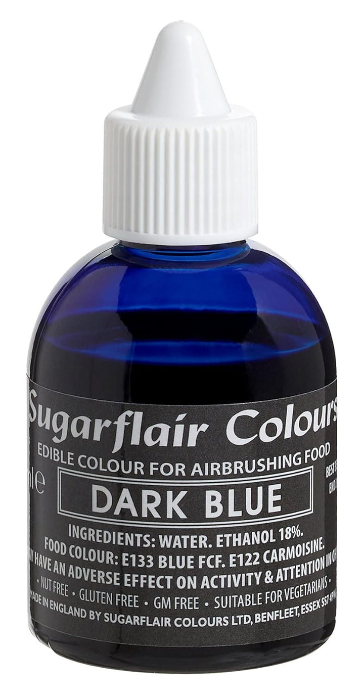 Sugarflair Airbrush Colouring Lebensmittelfarbe Black - Essbare Lebensmittel Farbe Flüssig, Airbrush-Farbe Für Kuchen, Cupcakes, Zuckerguss Und Kuchendekorationen - 60Ml