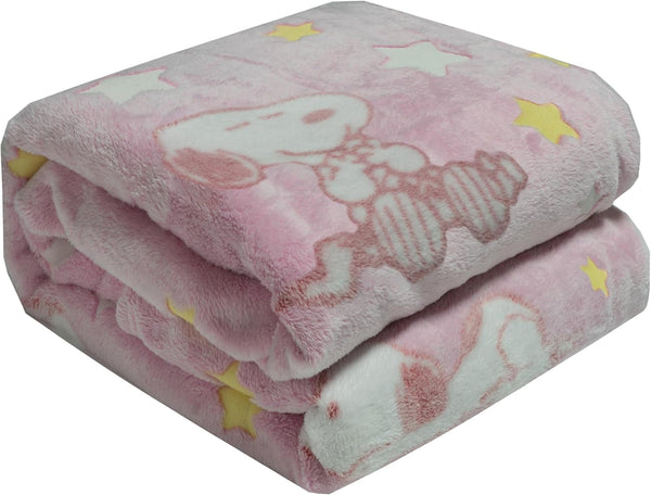 Kanguru Snoopy Glow in the Dark Rose, Weiche Mikrofaser Sofa-Decke, Die Im Dunkeln Leuchtet, Weiches Fleece, 130X150 Cm, SÃ¼ÃŸe Einzelbettdecke FÃ¼r MÃ¤dchen, Geschenkidee Weihnachten Geburtstag Frauen