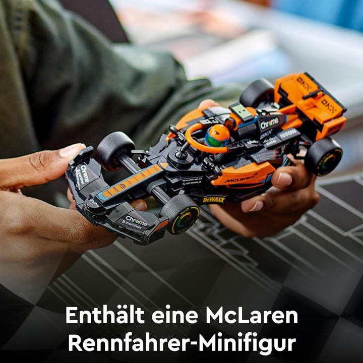 LEGO Speed Champions Mclaren Formula 1 mașină de curse 2023, jucărie pentru copii cu vârsta de peste 9 ani, băieți și fete cărora le place să se joace independent, model de vehicul construibil, decor pentru camera copiilor 76919