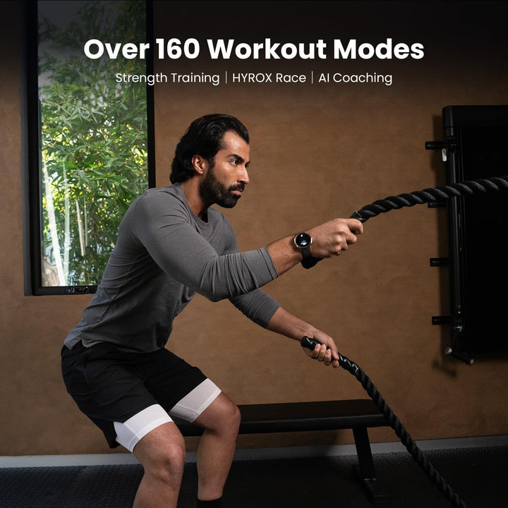 AMAZFIT Active 2 Smartwatch 44mm, hărți GPS cu direcție, fitness tracker, baterie de 10 zile, monitorizarea somnului, 160+ moduri de sport, rezistent la apă, pentru Android & Apple iPhone, silicon negru