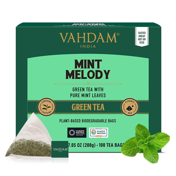 VAHDAM Ceai Chai Masala cu cardamom | 100 pliculețe piramidale | Ceai negru indian cu cardamom măcinat | Amestec original Chai cu cardamom din India | 100% natural