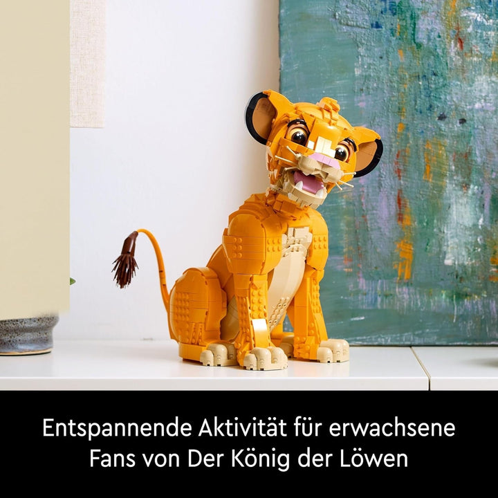 Lego Ç€ Disney Simba, tânărul rege al leilor, jucărie de construit pentru colecționat cu figurine creative de animale, activitate relaxantă pentru adulți, idee de cadou pentru femei 43247