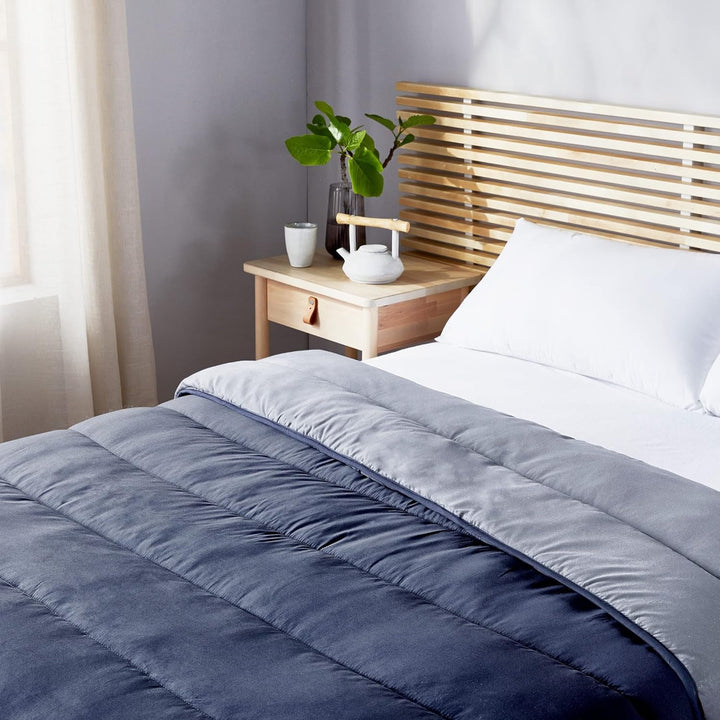 Pikolin Home - Plapumă reversibilă 300 G - Umplutură nordică bicoloră - Pentru pat 105 - confortabilă, caldă, respirabilă, verde, 180 X 260 cm