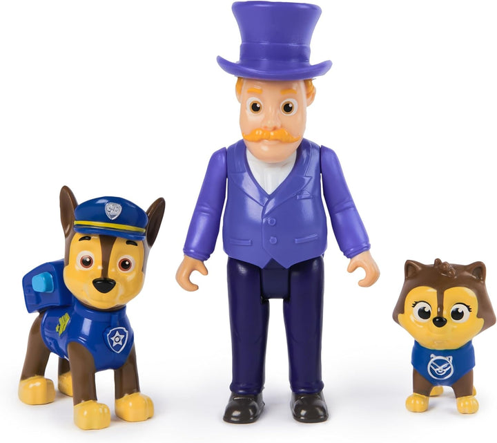 PAW PATROL Hero Pups - Set de figurine de acțiune cu 1 figurină de câine Chase, 1 figurină de pisică chaos și 1 figurină de primar know-it-all, jucărie potrivită pentru copii cu vârsta de peste 3 ani