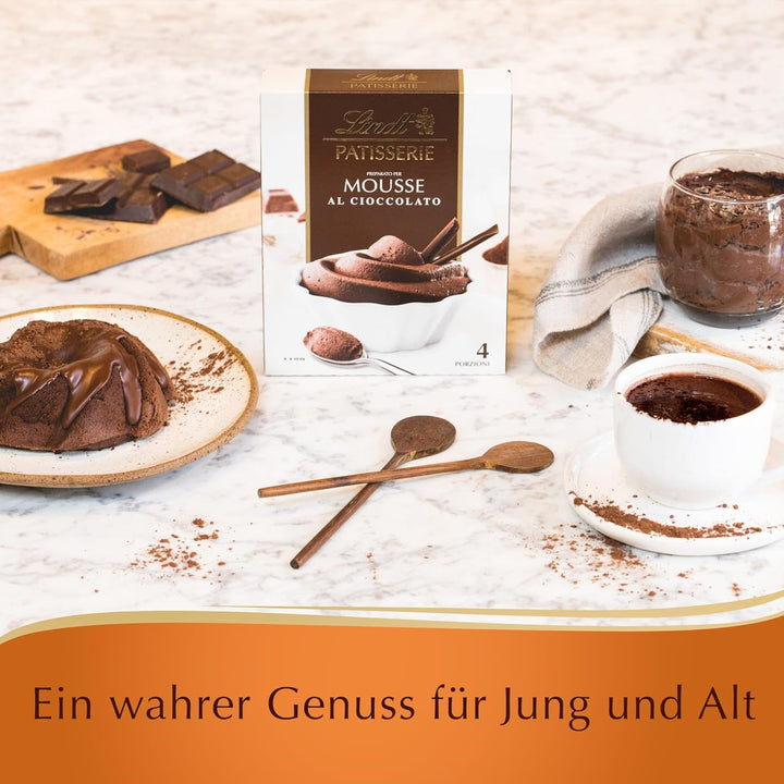 Lindt Schokolade - PATISSERIE Mousse Au Chocolat | 6 X 110 G | Backmischung Für 4 Portionen Fluffige Mousse Al Cioccolato Aus Feinster Schokolade | Patisserie | Backmischung | Schokoladengeschenk