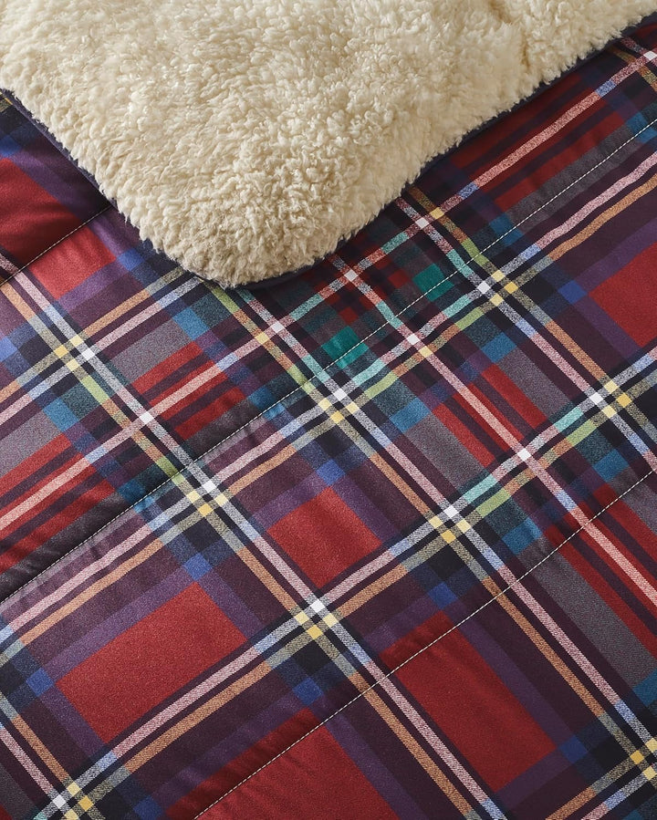 Night Lark Kuschelige Sherpa-Fleece-Decke, Klassisches Rotes Schottenkaro, 9 Tog, LuxuriÃ¶s, Flauschig, Dick Und Wendbar, Perfekt FÃ¼r Sofa, Bett, Couch, Sofa. Hypoallergen, Maschinenwaschbar, GrÃ¶ÃŸe: