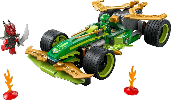 LEGO NINJAGO Lloyd's Action Speedster - Mașină de construit jucărie cu 2 minifigurine pentru jocuri de rol, mașină de construit jucărie pentru copii - cadou pentru băieți și fete de la 7 ani 71828