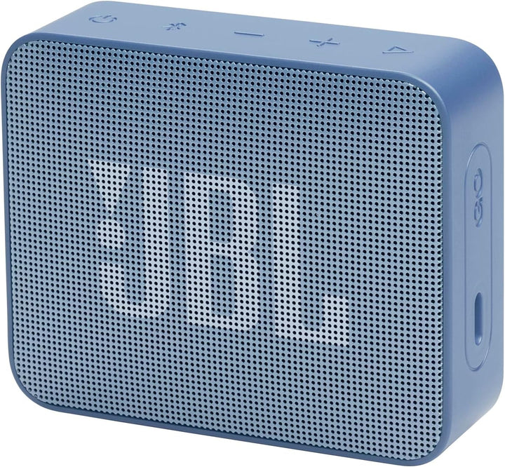 JBL GO Essential 2, Difuzor Bluetooth portabil cu sunet original Pro, până la 5 ore de funcționare a bateriei, cu design impermeabil IP67, albastru