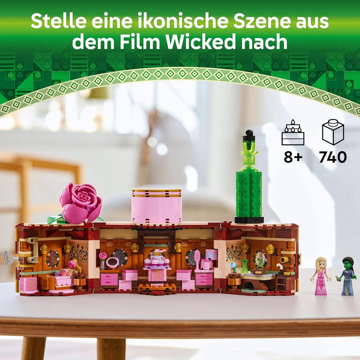LEGO Wicked Dormitorul lui Glinda și Elphaba - Casă de păpuși cu 2 mini păpuși ale vrăjitoarelor din Oz, accesorii grozave, inclusiv flori și ținute - Jucărie creativă pentru fete peste 8 ani și fani - 75683