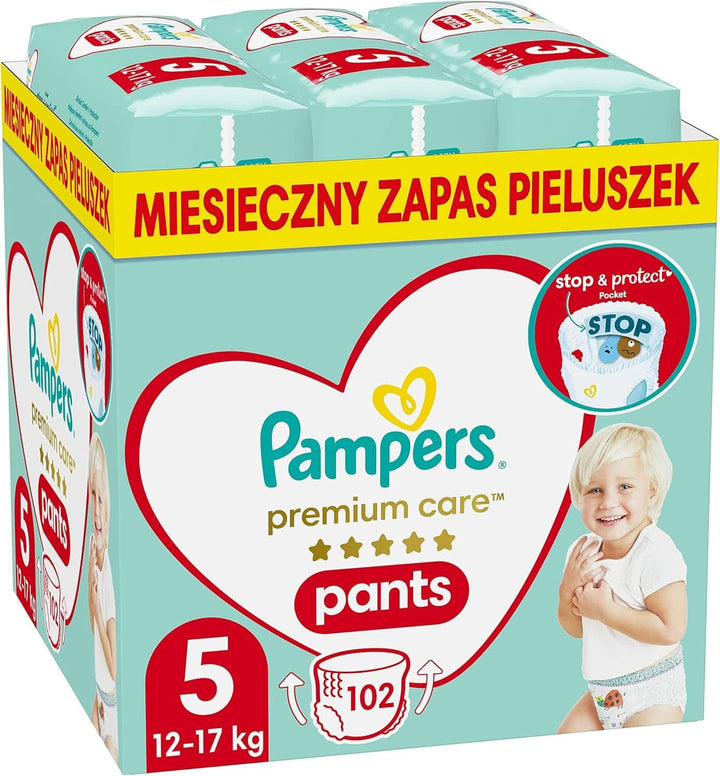 Pampers Pants Windelhose Größe 3 (6-11Kg), Premium Care, 144 Stück, Windeln Mit Stop- & Protect anti Auslaufen Hinten