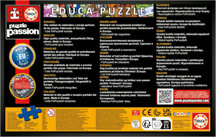 Educa - Puzzle de 500 piese pentru adulti | Animalele de la ferma obraznice. Dimensiuni: 48 X 34 cm. Include lipiciul de puzzle Fixpuzzle. Pentru 11 ani (19905)