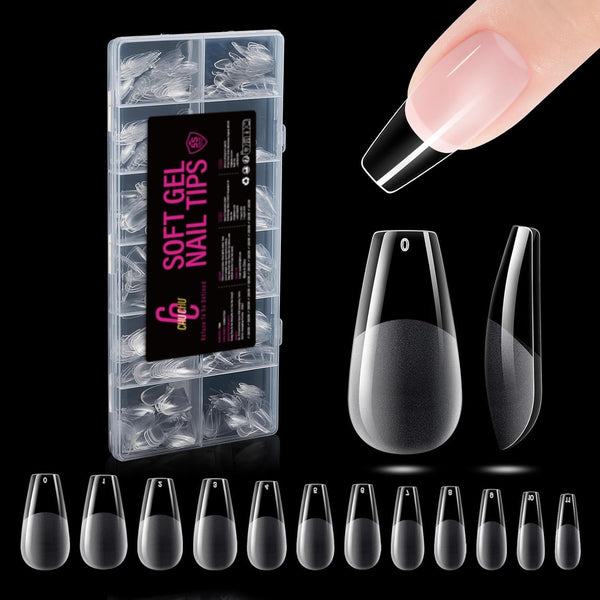 504 bucăți Tipuri de unghii Gel Ballerina Medium: Tipuri de unghii pentru unghii cu gel Unghii false din PMMA Extensii de unghii, unghii artificiale, 12 mărimi