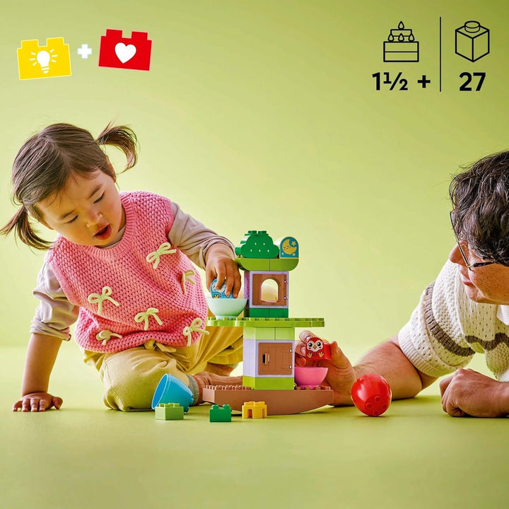 Copac LEGO DUPLO pentru echilibrare și stivuire, jucărie pentru dezvoltare, set de construcție pentru copii începând cu 18 luni, jucărie creativă pentru copii, jucărie educativă cu 2 păsări de jucărie 10440