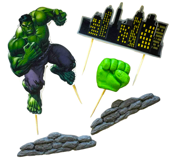 Définir 5 décorations comestibles, Hulk