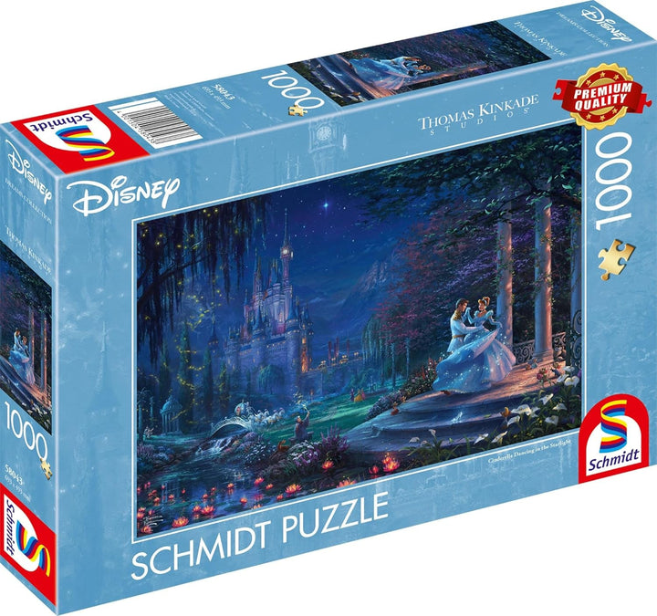 Schmidt Spiele 58043 Thomas Kinkade, Disney, Cenușăreasa dansând în lumina stelelor, puzzle jigsaw 1000 piese, colorat