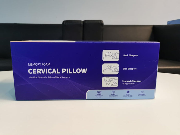 Pernă pentru dureri de gât, pernă ergonomică ortopedică pentru gât, pernă din spumă de memorie pentru părți, spate și abdomen, pernă anti-sforăit pentru bărbați femei (62 * 34.5 * 12/8CM)