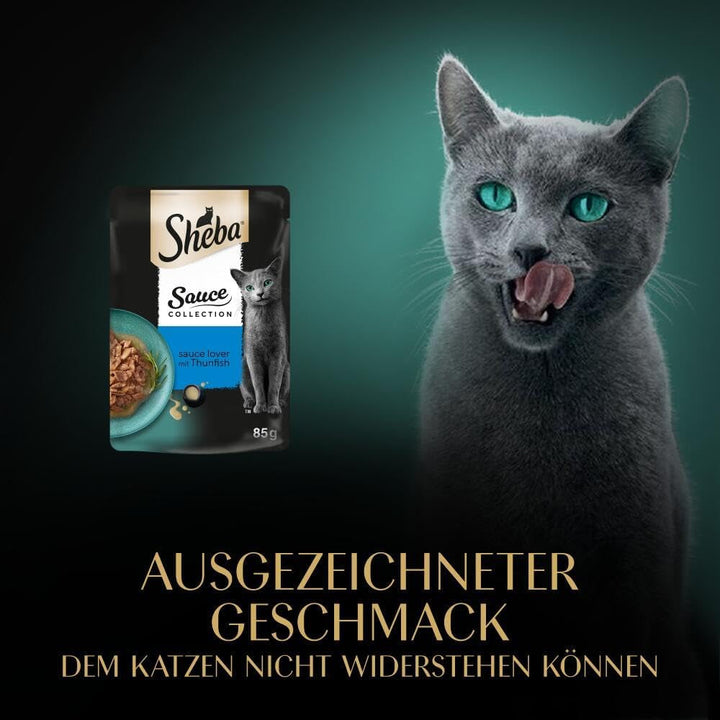Sheba Sauce Collection Sauce Lover hrană umedă pentru pisici în pungă porționată cu ton (MSC) 28X85G