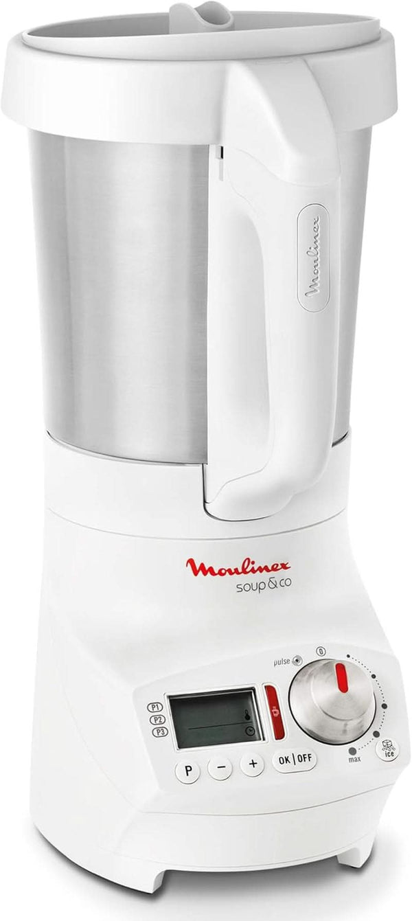 Soup&Plus LM924500 Standmixer, 1100 W, Schüssel 2 L, Edelstahlklingen, 3 Automatische Programme, Manueller Modus, Perfektes Mixen, Suppen, Smoothies, Eussies, Made in France, Soup&Plus