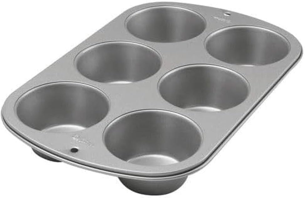 Wilton 445291 445291 Jumbo-Muffinform, Rezept Rechts, Antihaftbeschichtung, 6 Löcher, 4,5 X 22,2 X 34,2 Cm, Stahl