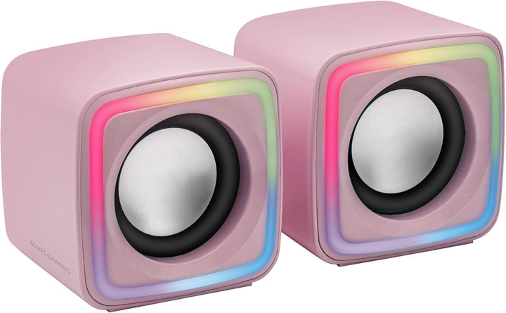 Mars Gaming MSB-ORB, Tragbarer Lautsprecher + Soundbar 20W, Orbilight RGB 360° Beleuchtung, Soundbar Mit Triple-Driver-System, Gaming-Lautsprecher Bluetooth 5.3 / Usb/Microsd/Aux/Fm, Schwarz